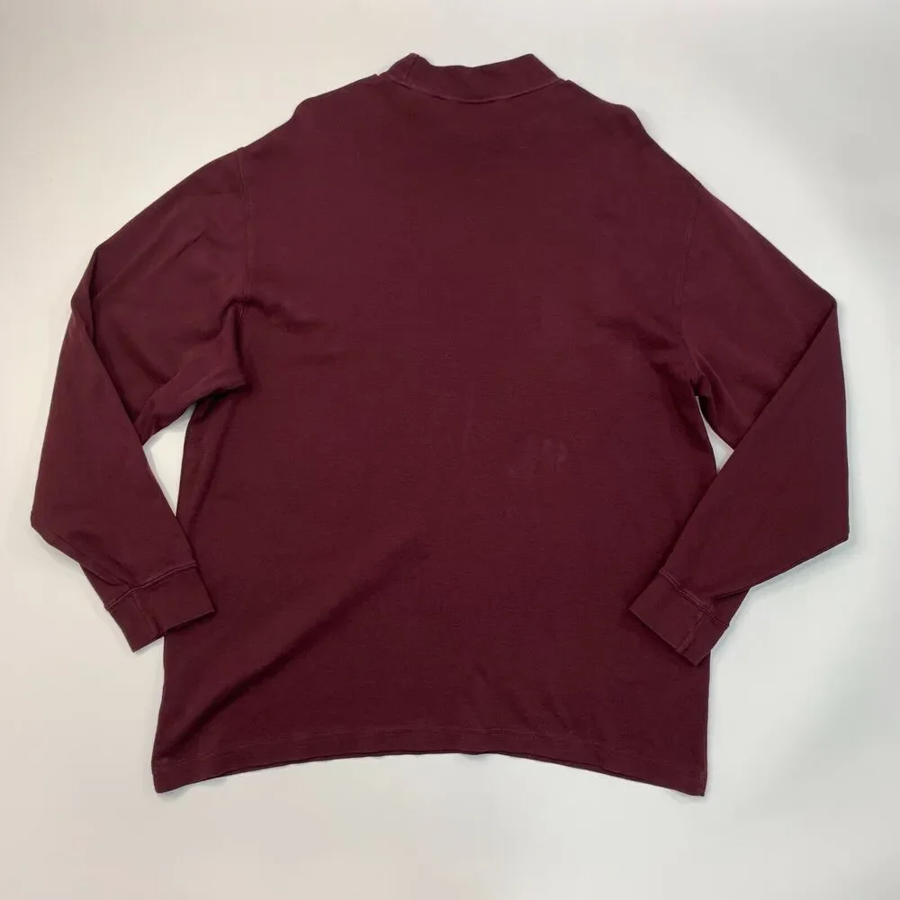 Daniel Cremieux Mock Neck Sweater Mens XL Extra Large Raisin Cotton Lightweight